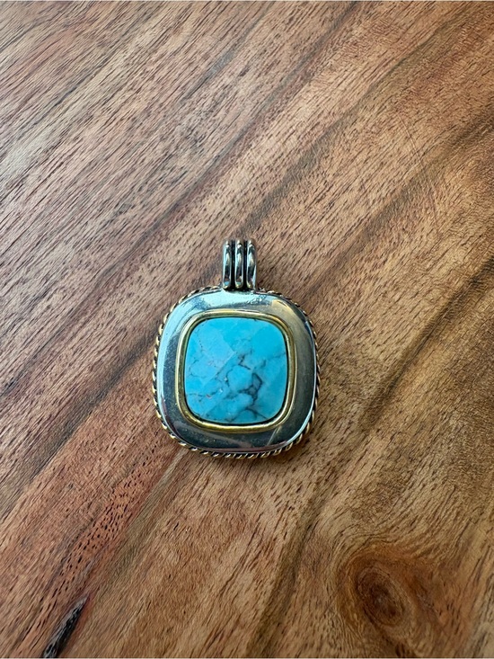 Jewelry - Turquoise Stone Silver & Gold-Tone Pendant - Women Jewelry